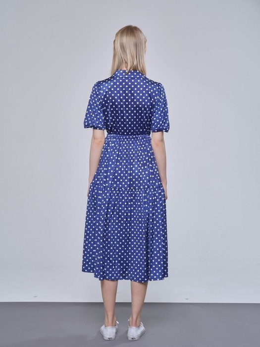 DOTS SHIRT DRESS (NAVY/BLACK)