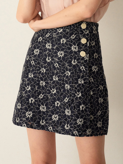 monts 1091 lace mini skirt (navy)