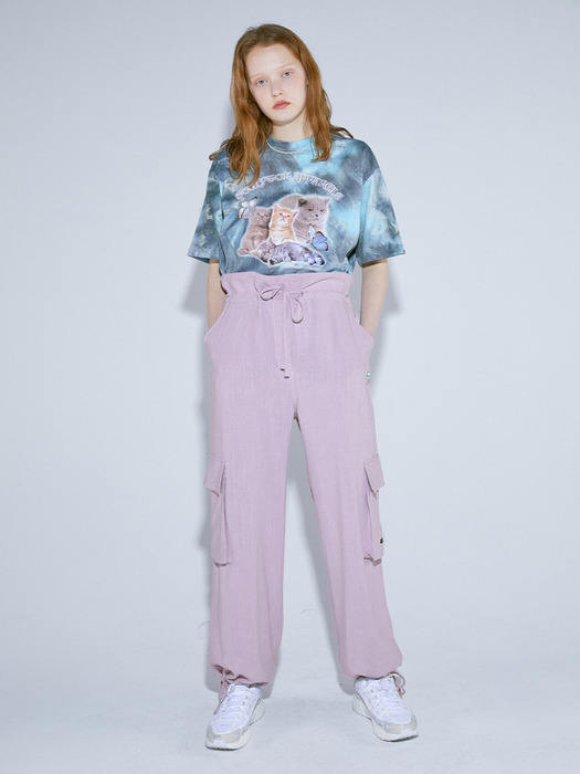 High Waist Linen Jogger Pants [LILAC]