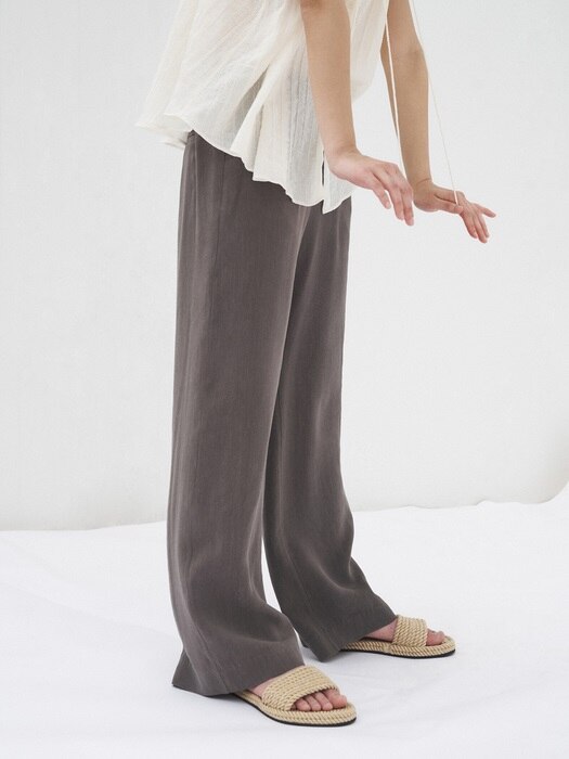 modern linen pants(KHAKI)