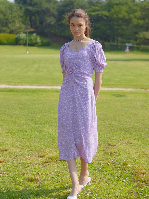 TUCK DETAIL MIDI ONEPIECE_LAVENDER