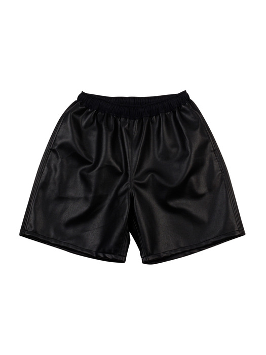 Faux-Leather Shorts (Black)