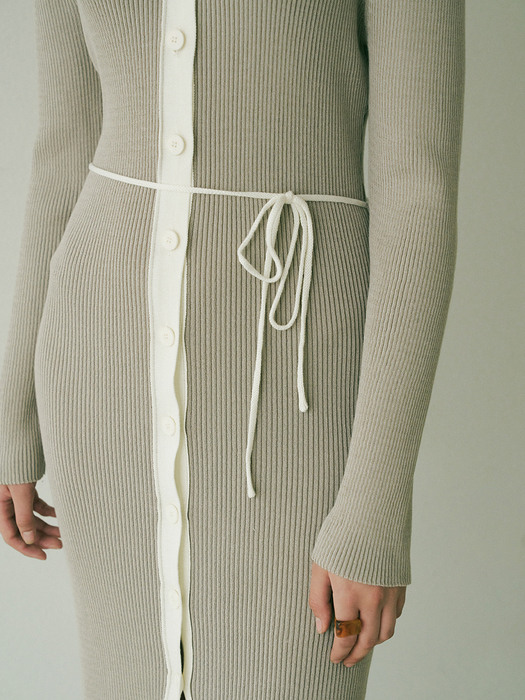 monts 1181 collar knit onepiece (beige gray)
