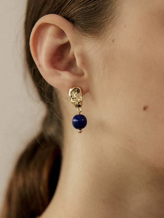 navy ball earring
