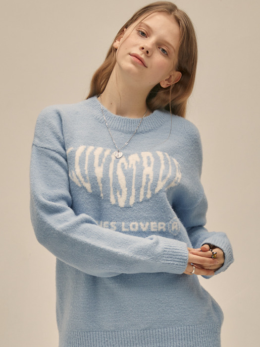 PO HEART KNIT(SKY BLUE)