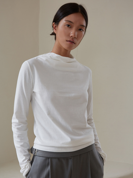 DRAPPING COTTON TOP-WHITE
