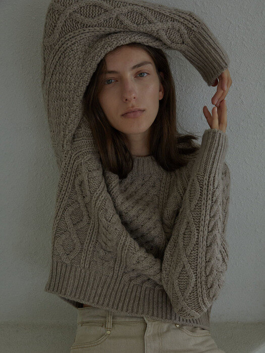 CABLE WOOL SWEATER (WOOD)