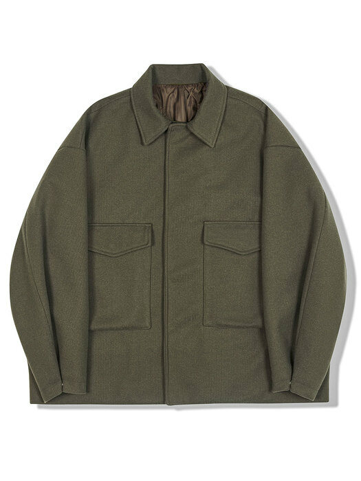 WOOLEN AMPLE UTILITY JACKET (OLIVE)