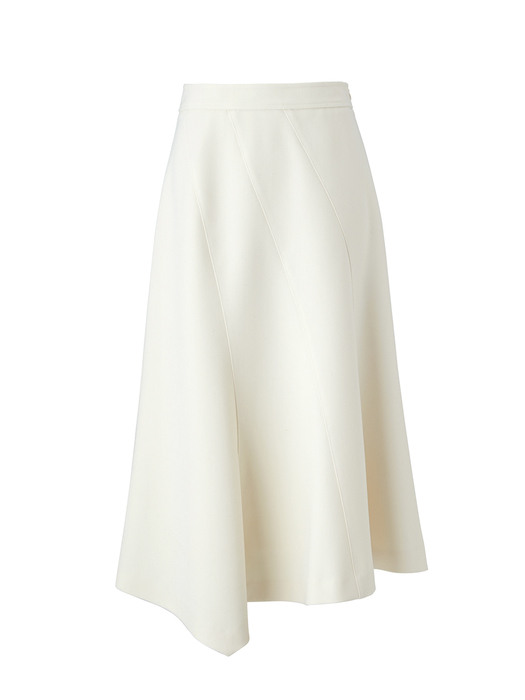 Diagonal cut skirt - Ivory