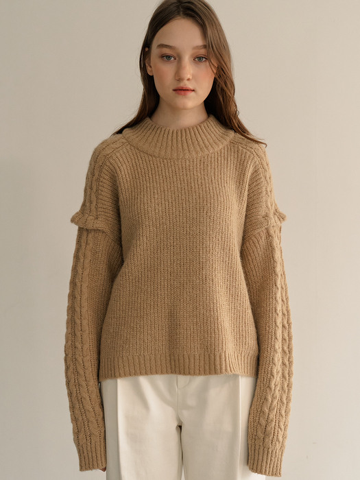 monts 1226 power shoulder knitwear (beige)