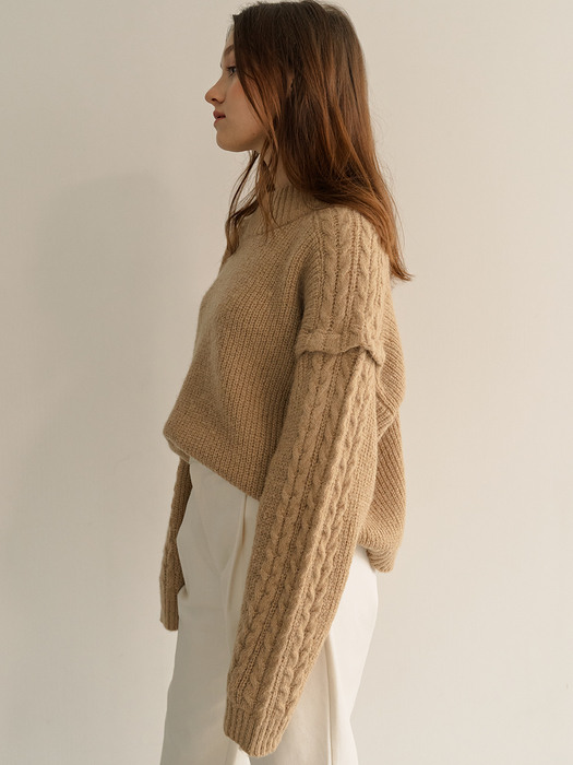 monts 1226 power shoulder knitwear (beige)