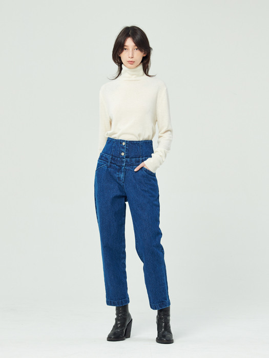 BLUE WASHED CROPPED JEANS (JTJS107)