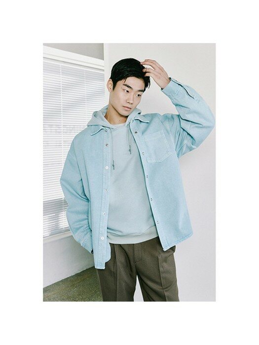 two tone denim over shirt _CWSAM21023MIX