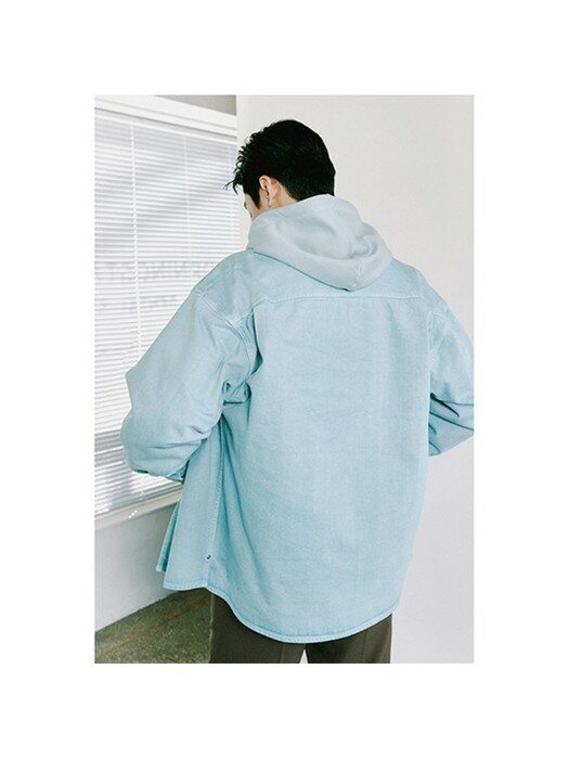 two tone denim over shirt _CWSAM21023MIX