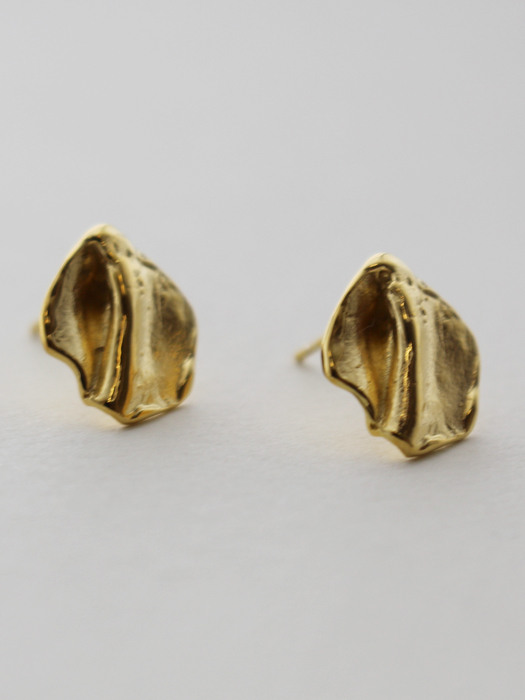 Silver Texture Stud Earring(Gold)