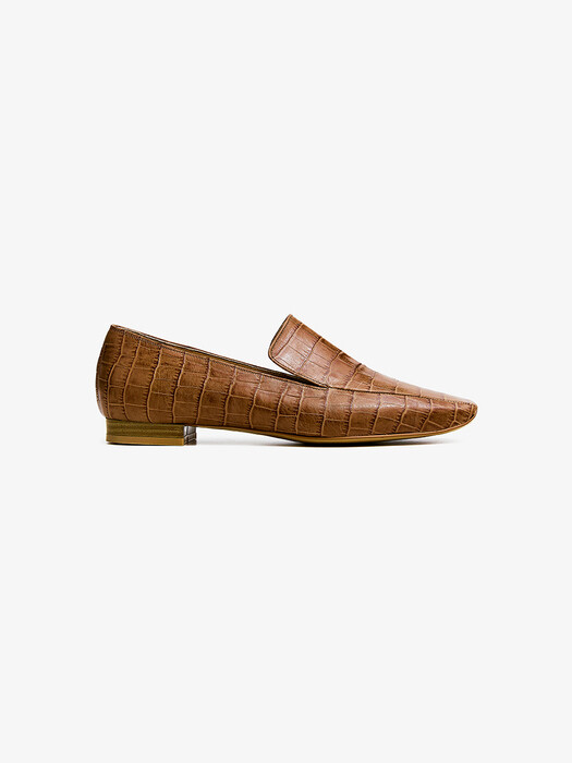 20mm Tilda Croc-Minimal Loafer (Beige)