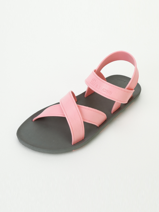 MC06 Cross Sandal, Gray-Light pink