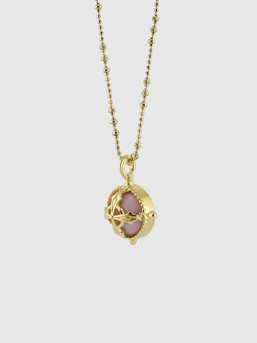 Cross vintage necklace - Coral Pink