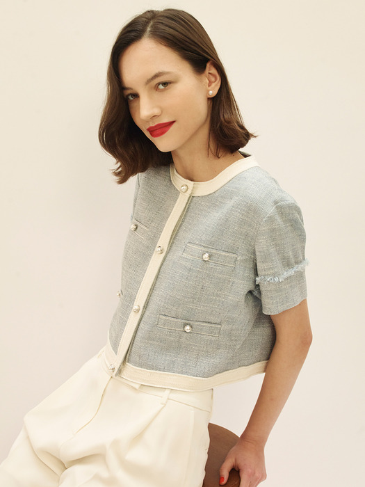 Summer Tweed Cropped Jacket