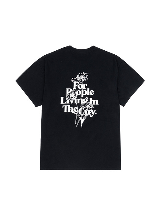 DT344_Flower Slogan T-shirts_Black