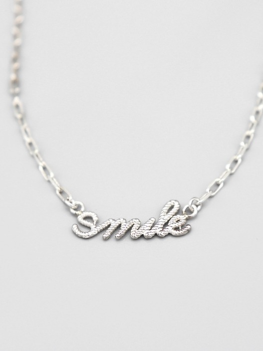 Smile lettering silver chain Anklet 스마일 레터링 실버 체인 발찌