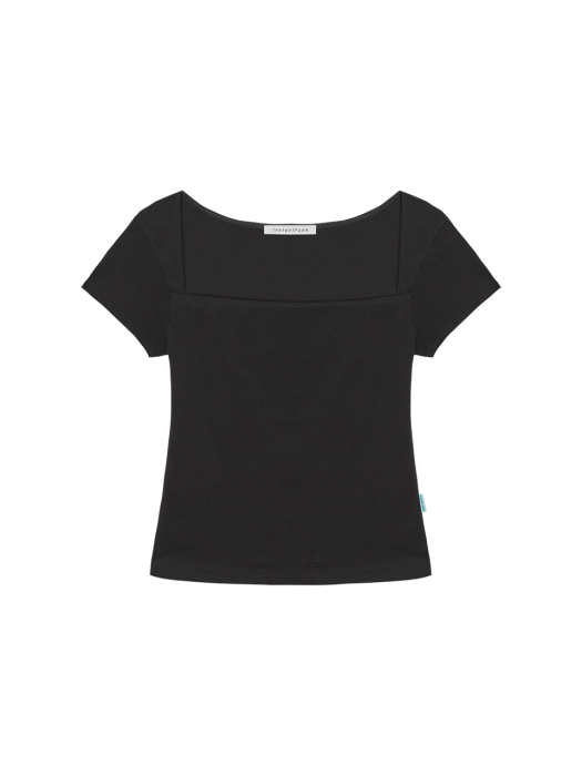 21SS 스퀘어넥 베이직 티셔츠 - 블랙
