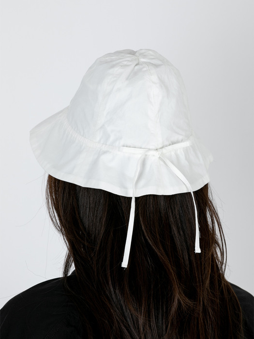 RIBBON BUCKET HAT -WHITE