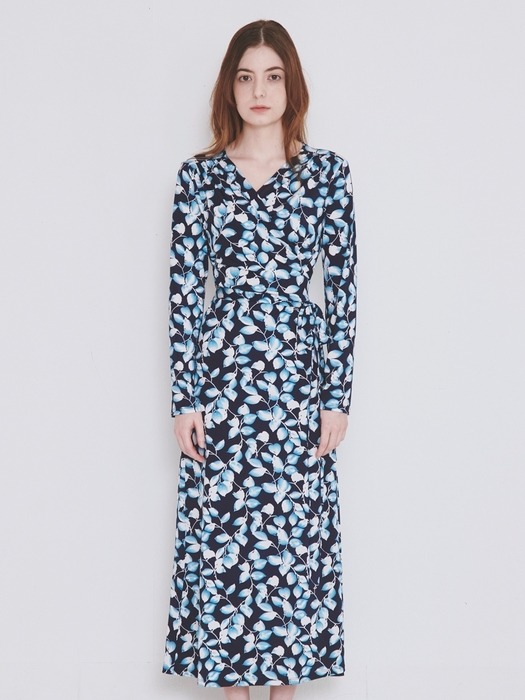 지속가능한 랩원피스 - 미드나잇 블루 페어리 롱 맥시 드레스