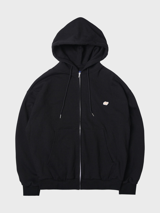 pnv008_panove standard over fit hoodie zip-up (black)