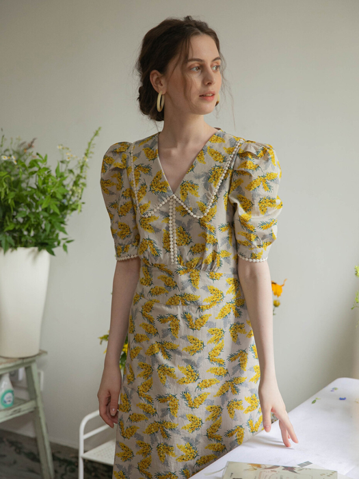 MOANA vintage dress_yellow flower