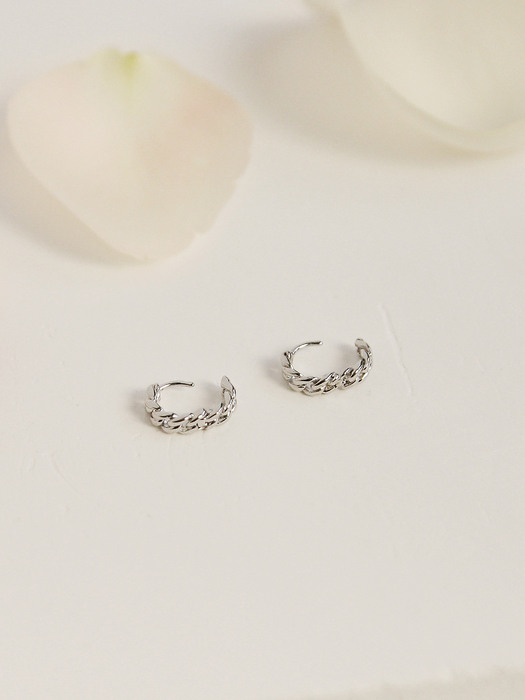 mini chain one touch earrings (2colors)