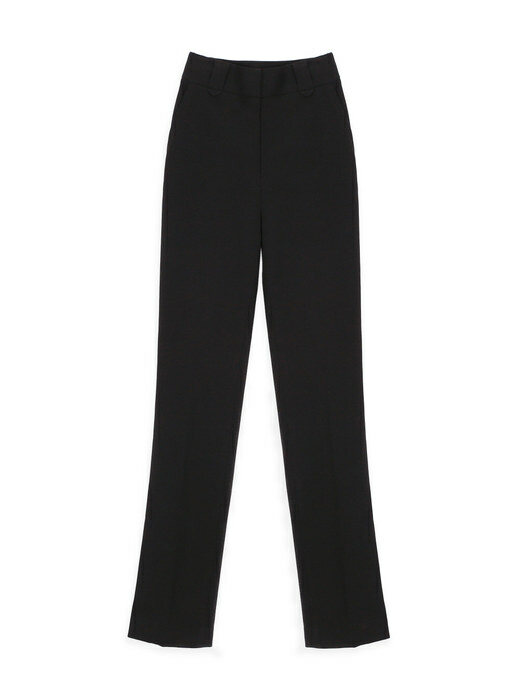 Side-Slit Straight Pants BLACK