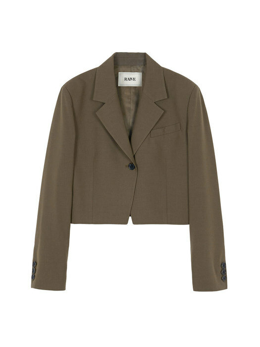 One-button Cropped Jacket in Brown VW1AJ011-93