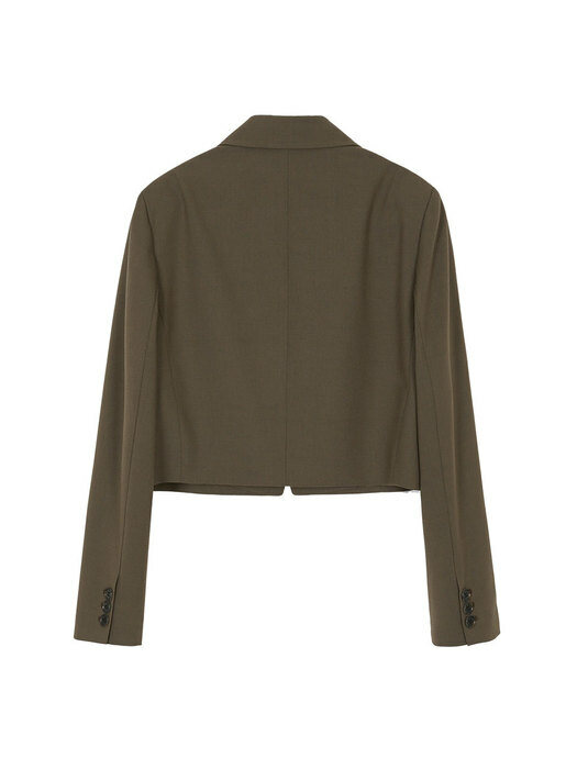 One-button Cropped Jacket in Brown VW1AJ011-93