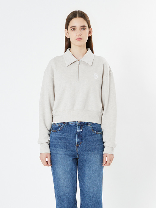 MARITHE W ZIPUP SWEATSHIRT oatmeal