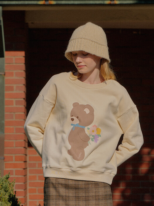 BEAR PRINT SWEATSHIRT_CREAM