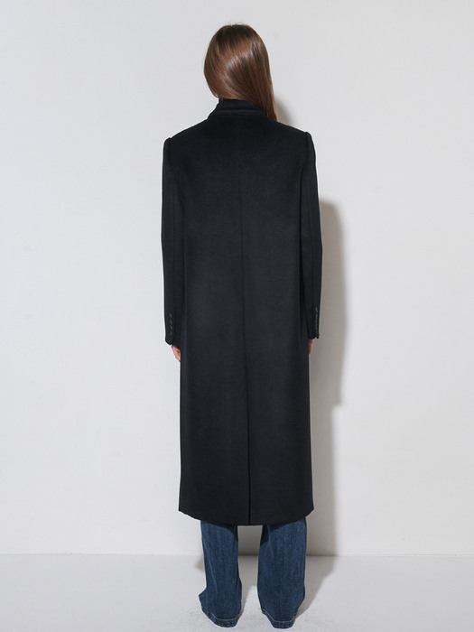 Zibeling cashmere & silk double coat - Black