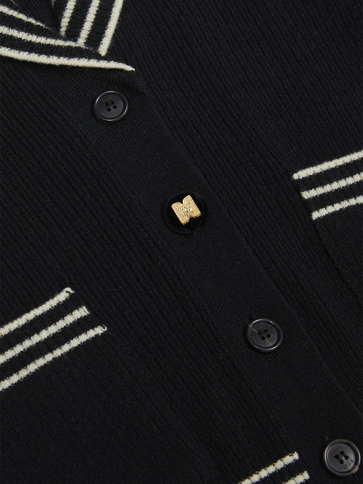 [EXCLUSIVE] Sailor Collar Knit Dress - Black/Cream