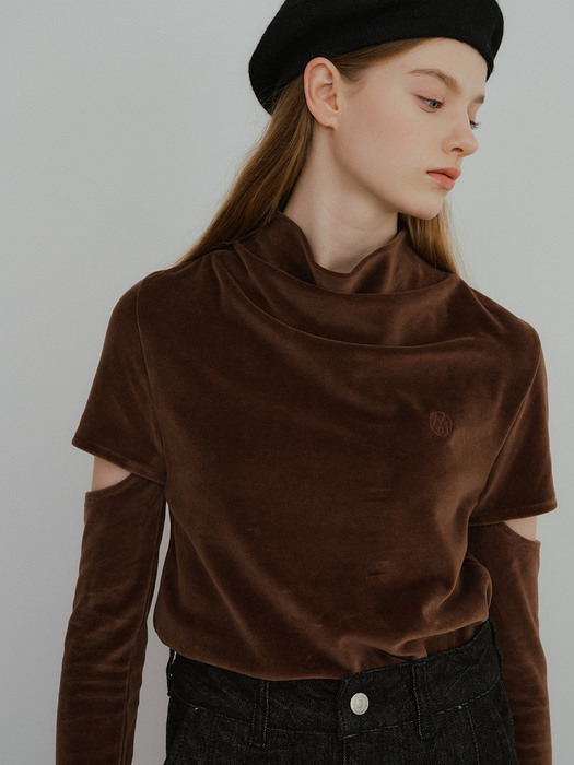 monts 1416 open sleeves T-shirt (brown)
