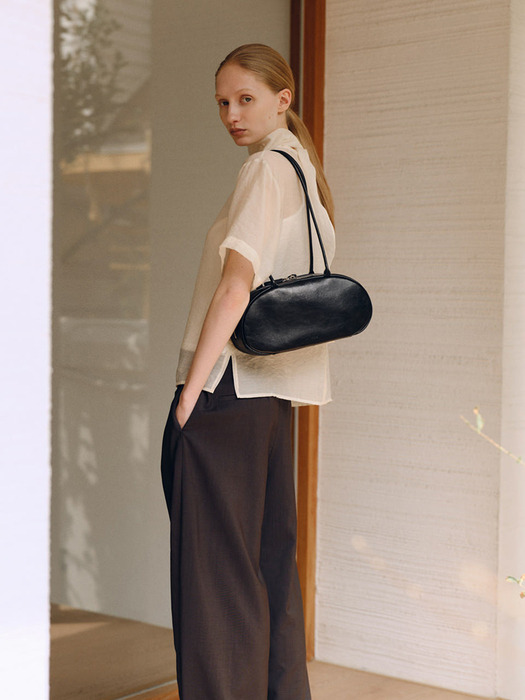 Medium Pebble shoulder bag Wrinkled black