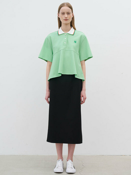 21 Summer_ Green Pique Polo T-Shirt 