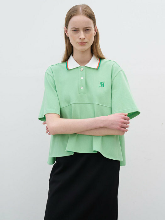 21 Summer_ Green Pique Polo T-Shirt 