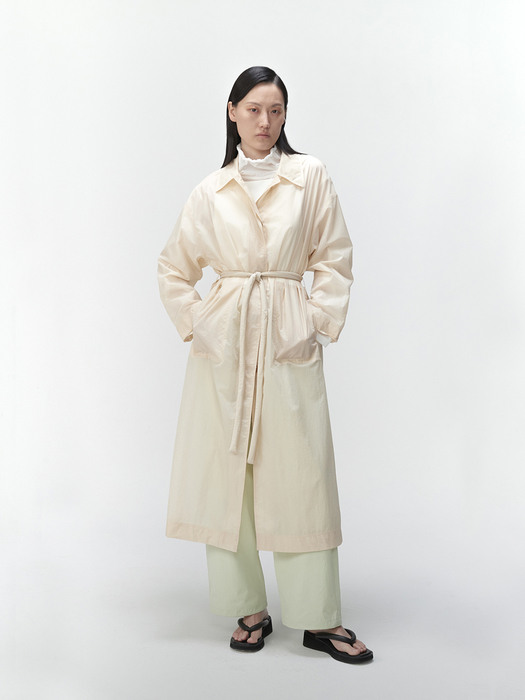 SHEER SINGLE TRENCH COAT (2COLORS)