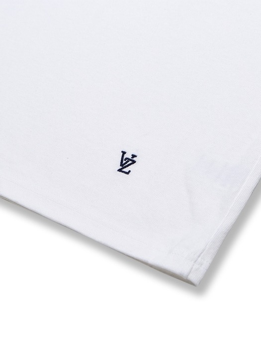 VZ 로고 빅 오버핏 포켓 긴팔 티셔츠 화이트