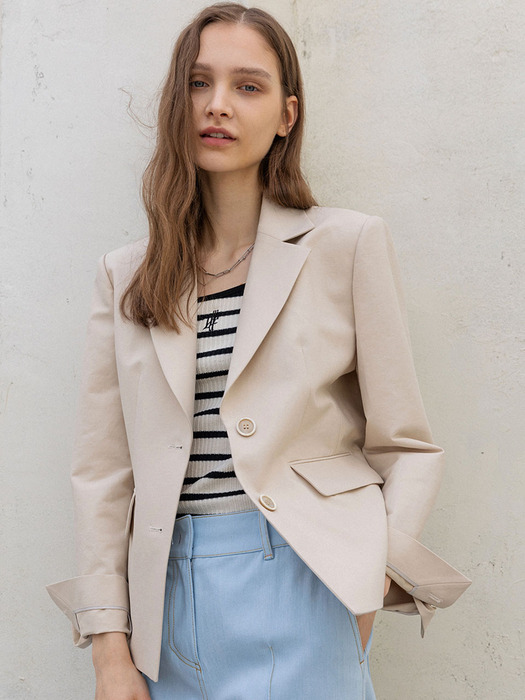 CLASSIC COTTON TAILORED JACKET_BEIGE