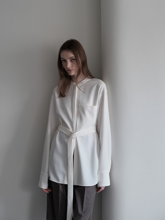 BELTED BLOUSE (WHITE)