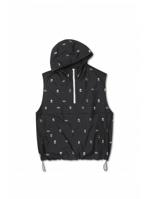 [X THE MUPPETS] All Over Graphic Hooded Vest (for women)_QWUAX22815BKX