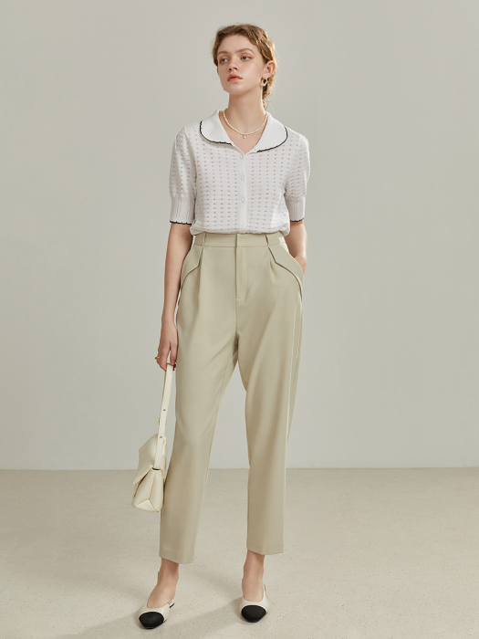 Wendy cover pocket cropped pants_2 color