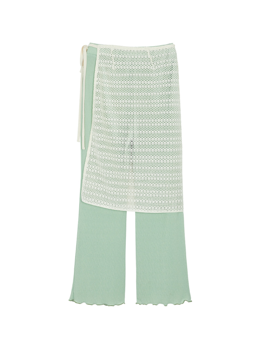 Wrap Skirt Jersey Pants in Green VW2ML163-32