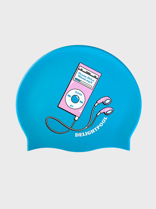 Ocean Drive.mp3 Swim cap - Blue